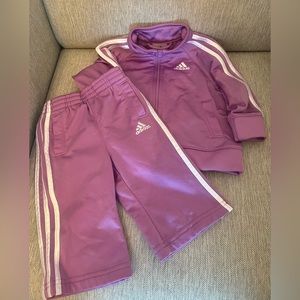 Violet Adidas Track Suit, size 9 months